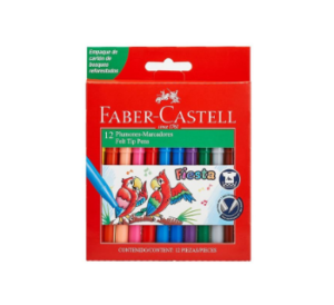 Marcador Escolar Fiesta Faber Castell (12 Colores) — LibrerÃa Bulnes Chile