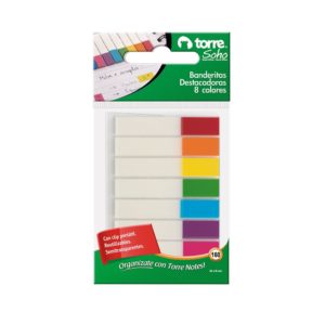 Blíster Banderitas Destacadoras Semitransparente 8 Colores 160 unidades Torre — LibrerÃa Bulnes Chile