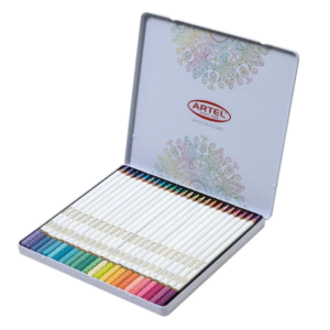 Estuche Metálico 24 Lápices Colores Pasteles Triangular Mina 4mm Artel â€” LibrerÃ­a Bulnes Chile