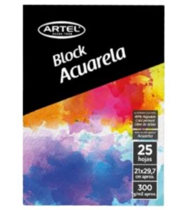 Block Acuarela Tamaño A4 25 Hojas 300g/m2 Artel â€” LibrerÃ­a Bulnes Chile