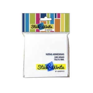 Notas Adhesivas 76x76mm Blanco (100 hojas) S&W — LibrerÃa Bulnes Chile