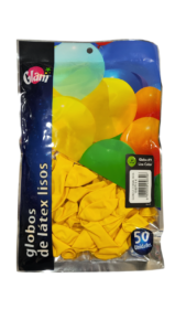 Globo Liso Amarillo 50 Unidades Glam — LibrerÃa Bulnes Chile
