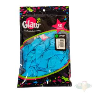 Globo Liso Celeste 50 unidades Glam — LibrerÃa Bulnes Chile