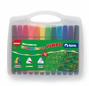Marcadores escolares Jumbo triangulares Torre (12 colores) â€” LibrerÃ­a Bulnes Chile