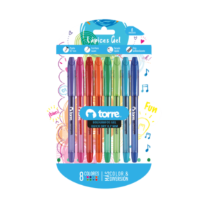 Bolígrafo Gel 8 colores Quick Dry 0.7mm Torre — LibrerÃa Bulnes Chile