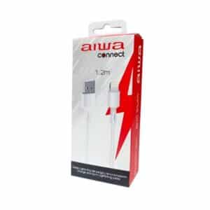 Cable Iphone Lightning Aiwa Blanco 1,2 metros â€” LibrerÃ­a Bulnes Chile