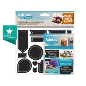 Etiquetas Decorativas Reutilizables- Pizarra blanco Adetec — LibrerÃa Bulnes Chile