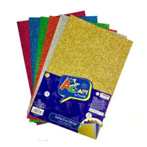 Paquete Goma Eva Glitter 6 colores 20cm x 30 cm — LibrerÃa Bulnes Chile