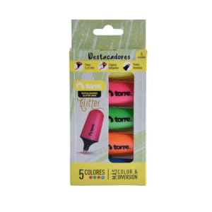 Destacadores Glitter Mini Torre (5 Colores) â€” LibrerÃ­a Bulnes Chile