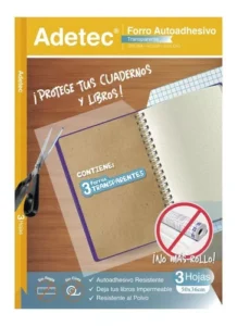 Forro autoadhesivo 50X36cm Adetec (3 hojas) â€” LibrerÃ­a Bulnes Chile