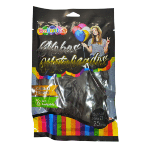 Globo liso metálico negro x25 biodegradable Ballontex — LibrerÃa Bulnes Chile