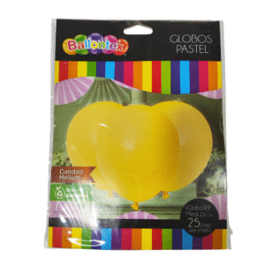 Globo liso pastel amarillo x25 biodegradable Ballontex — LibrerÃa Bulnes Chile