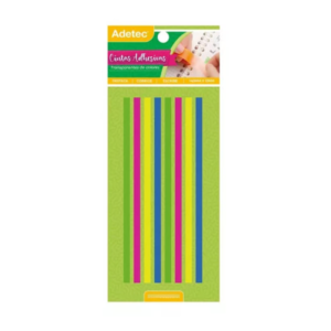 Cinta destacadora adhesiva 8 tiras de colores Adetec â€” LibrerÃ­a Bulnes Chile