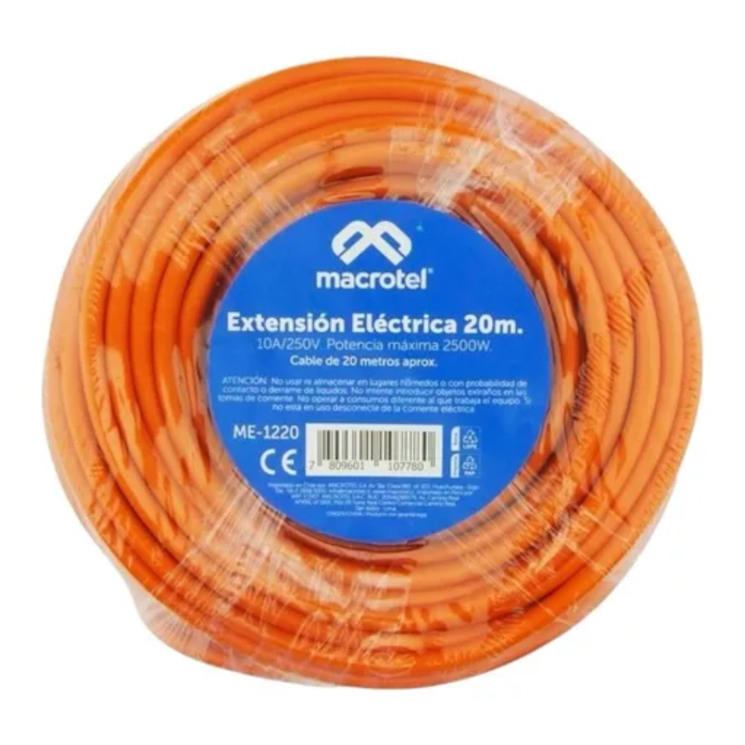 Extensión Eléctrica Macrotel 2500W (20 metros) — LibrerÃa Bulnes Chile