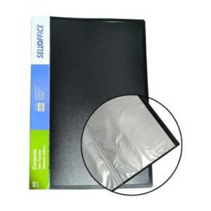 Carpeta Plástica Negra Oficio Selloffice (40 Fundas) â€” LibrerÃ­a Bulnes Chile