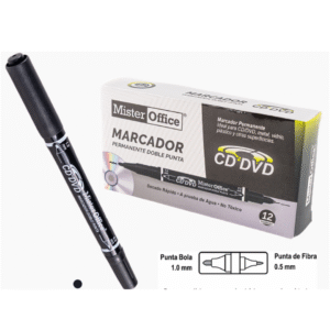 Marcador Permanente Doble Punta 1,0mm Negro Mr-Office — LibrerÃa Bulnes Chile