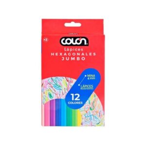 Lápices de Colores Hexagonales Jumbo Colón (12 Unidades) â€” LibrerÃ­a Bulnes Chile