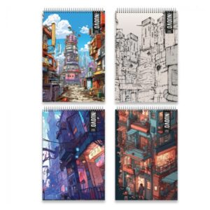 Croquera Oficio Doble Espiral Anime city 80 hjs Nuovo â€” LibrerÃ­a Bulnes Chile