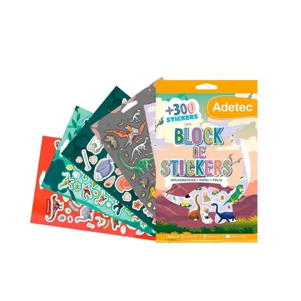 Block de Stickers Dinosaurios Adetec
