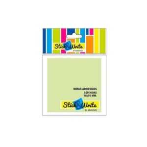 Notas Adhesivas 76x76mm Verde Pastel (100 hojas) S&W