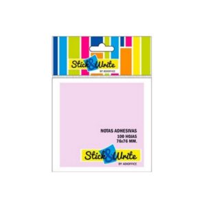 Notas Adhesivas 76x76mm Rosado Pastel (100 hojas) S&W