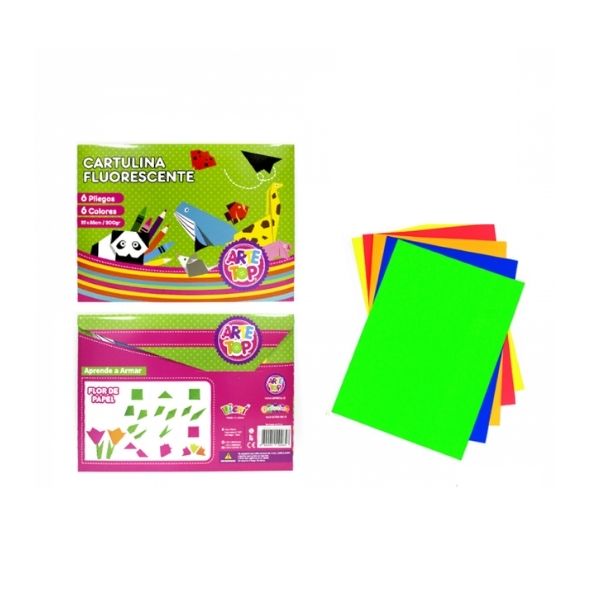Carpeta de Cartulina Fluorescente Arte Top (6 colores)